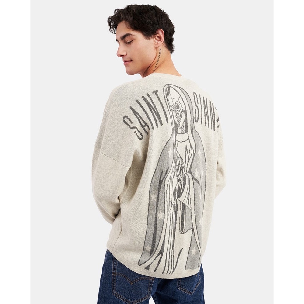 1 NWT SOLD OUT SAINT & SINNER KNIT SWEATER Spirit Jersey